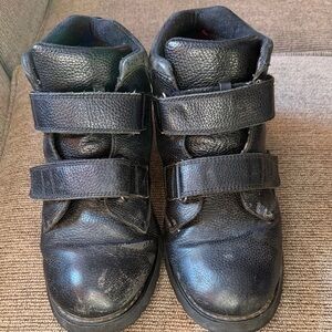 Men’s Black Strap High Top Leather Boots